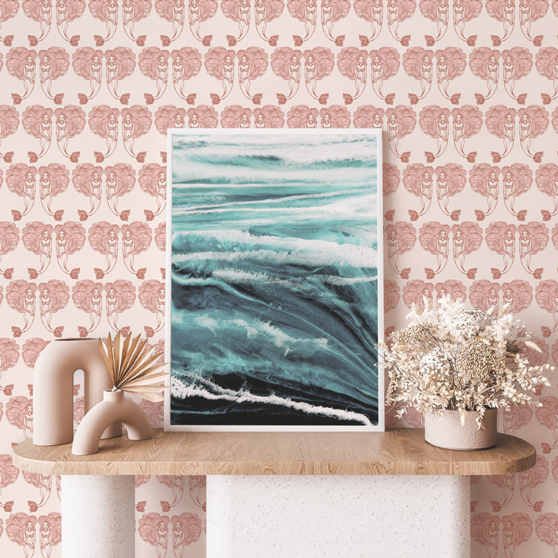 Beardsley 16.5' L x 20.5" W Wallpaper Roll, Coral