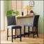 Contemporary Fabric Button Tufted 26 Inch Counter Stools, Set of 2, Charcoal, with Adjustable Height and Foot Rest