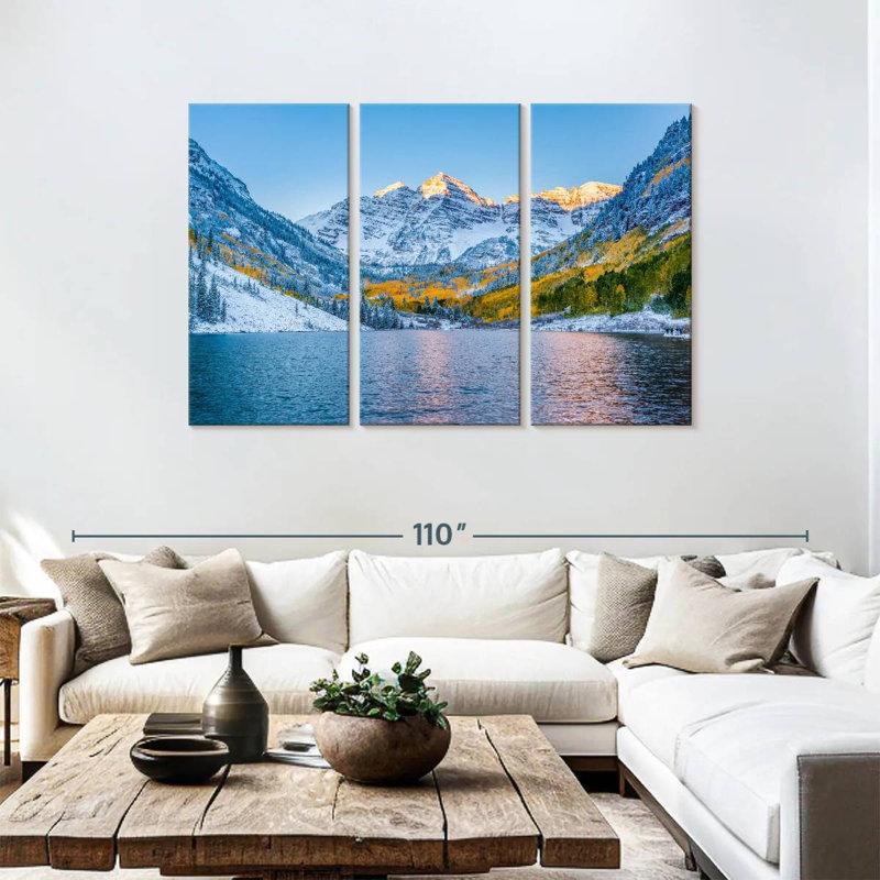 Alvord Sunrise Over Maroon Bells, 48" H x 74" W