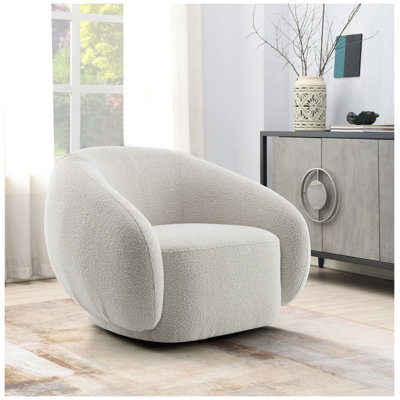 Chaise d'appoint Isabel Beige Boucle - Confort moderne et rembourré pour le salon et la chambre à coucher