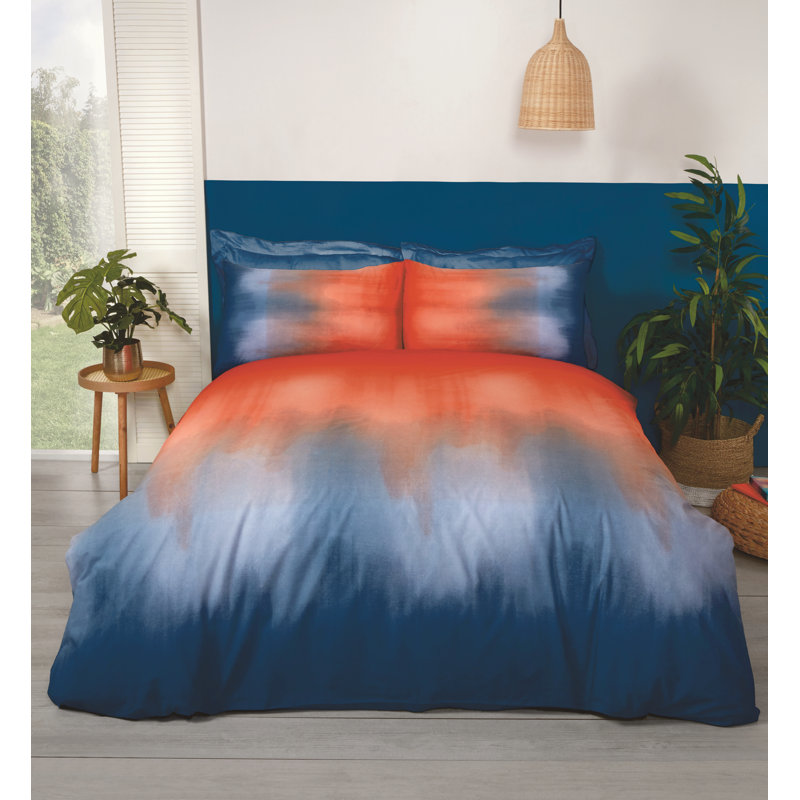 Braylsham Ombre Duvet Cover Set, Kingsize - 2 Standard Pillowcases, Red/Blue