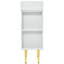 Meuble-lavabo blanc de 21,6 po avec rangement spacieux et porte à fermeture douce, meuble-lavabo à installation simple, blanc, quincaillerie dorée, rangement riche, porte