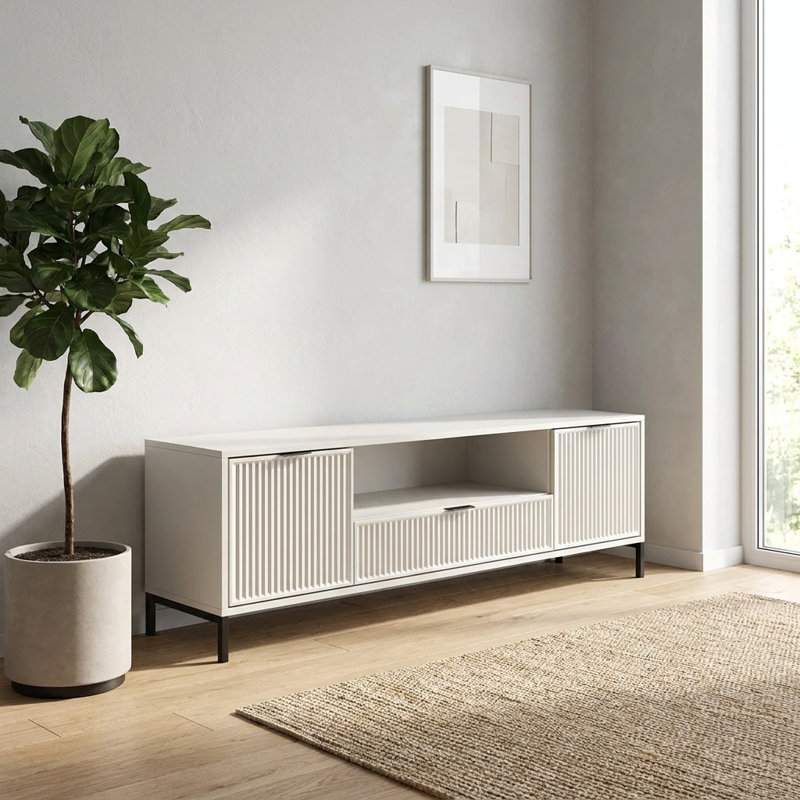TV Stand, 56cm H x 165cm L x 41cm W, Cashmere