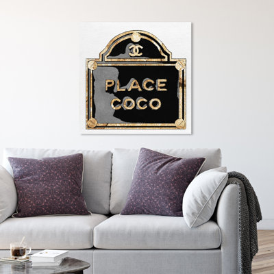 «Fashion and Glam the Place Road Sign», impression sur toile