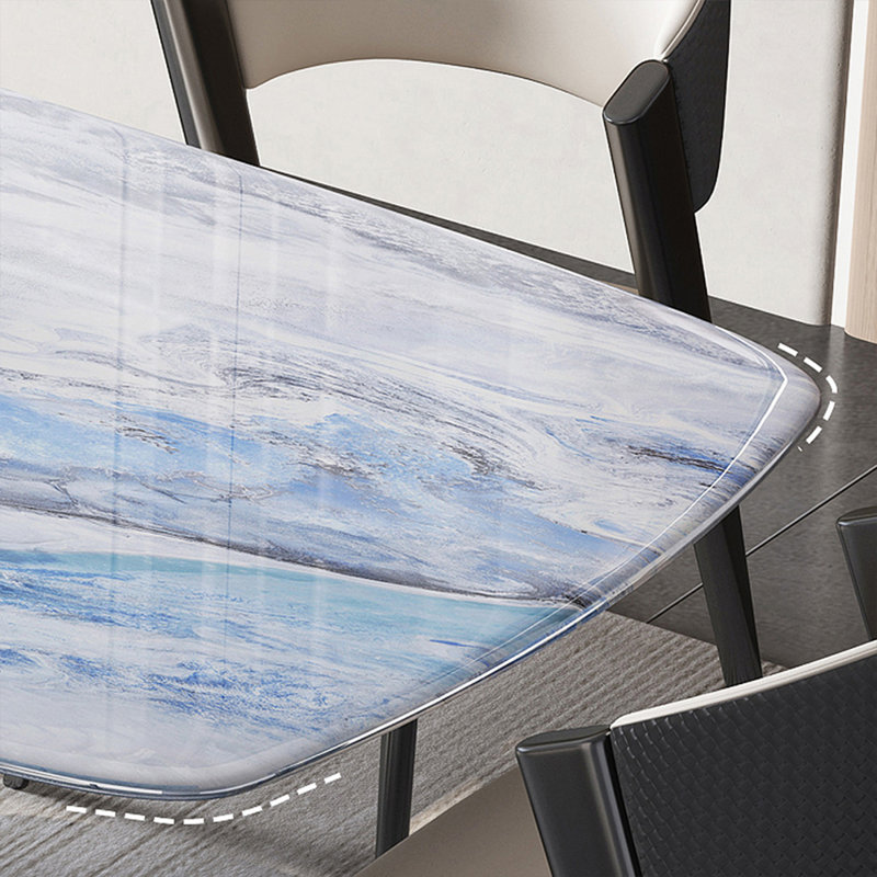 Table de salle à manger de luxe rectangulaire, H 29,53 po x L 55,12 po x l 31,5 po