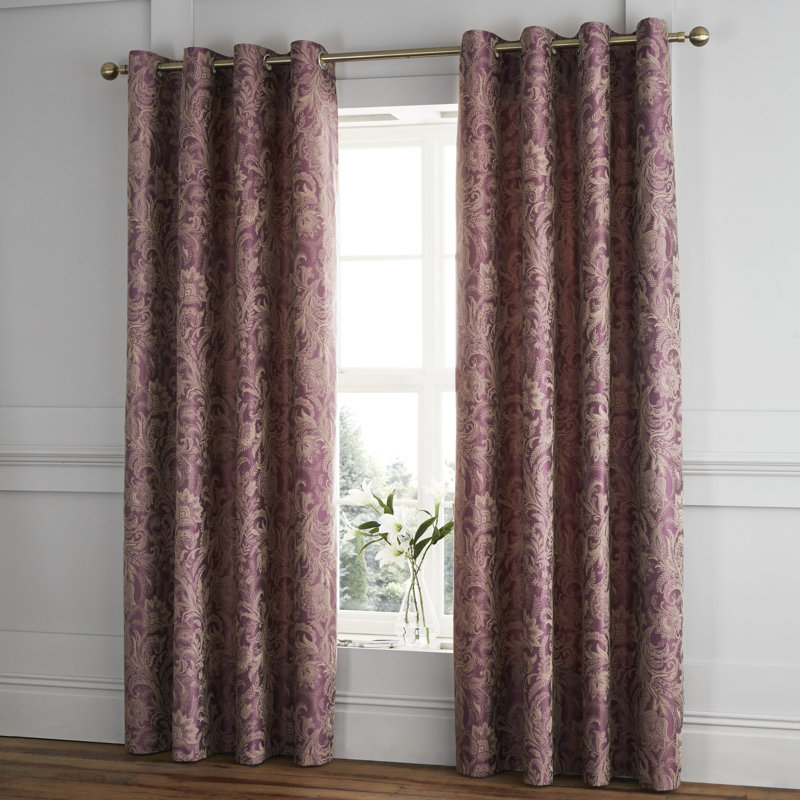 Regal Jacquard Eyelet Curtains, 168 W x 183 D cm