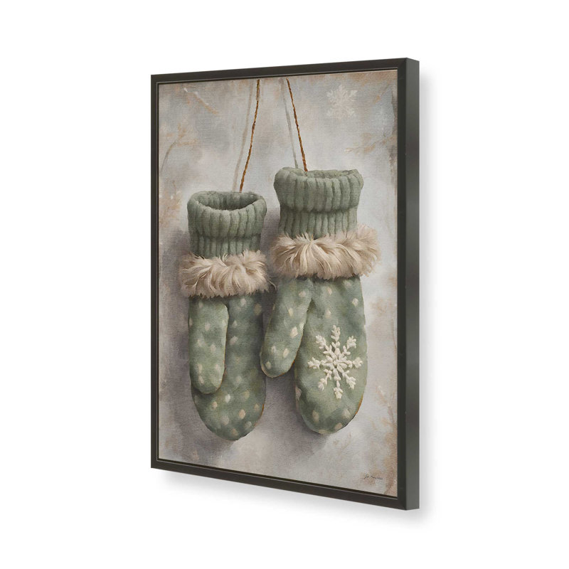 «Winter Mittens» par Jo Moulton, reproduction d'art sur toile, H 33,5 po x l 25,5 po, Noir