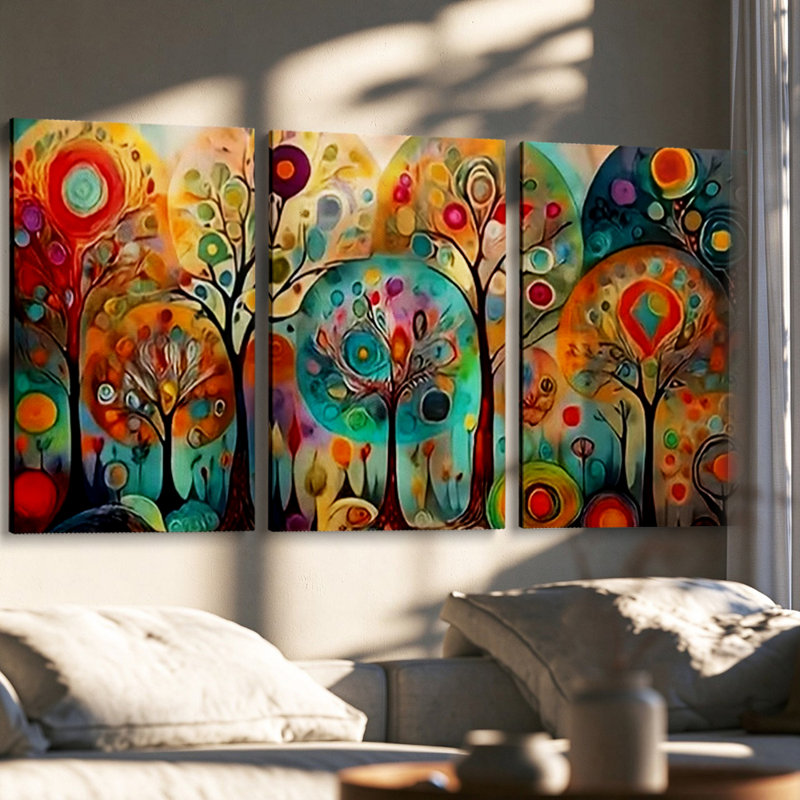 3 Piece Art Painting, H 16 po x l 36 po