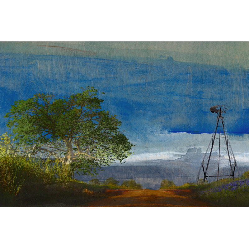 Road And Windmill by Sisa Jasper - Wrapped Canvas Painting, 30cm H x 46cm W x 3.8cm D