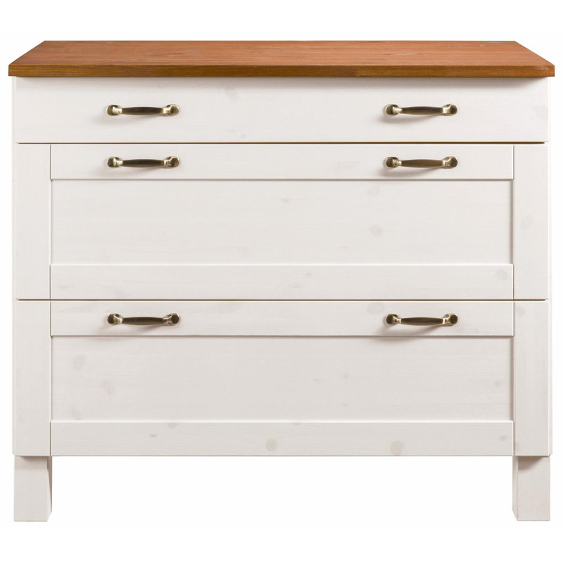 Flintwood 85cm Kitchen Pantry, White/Honey
