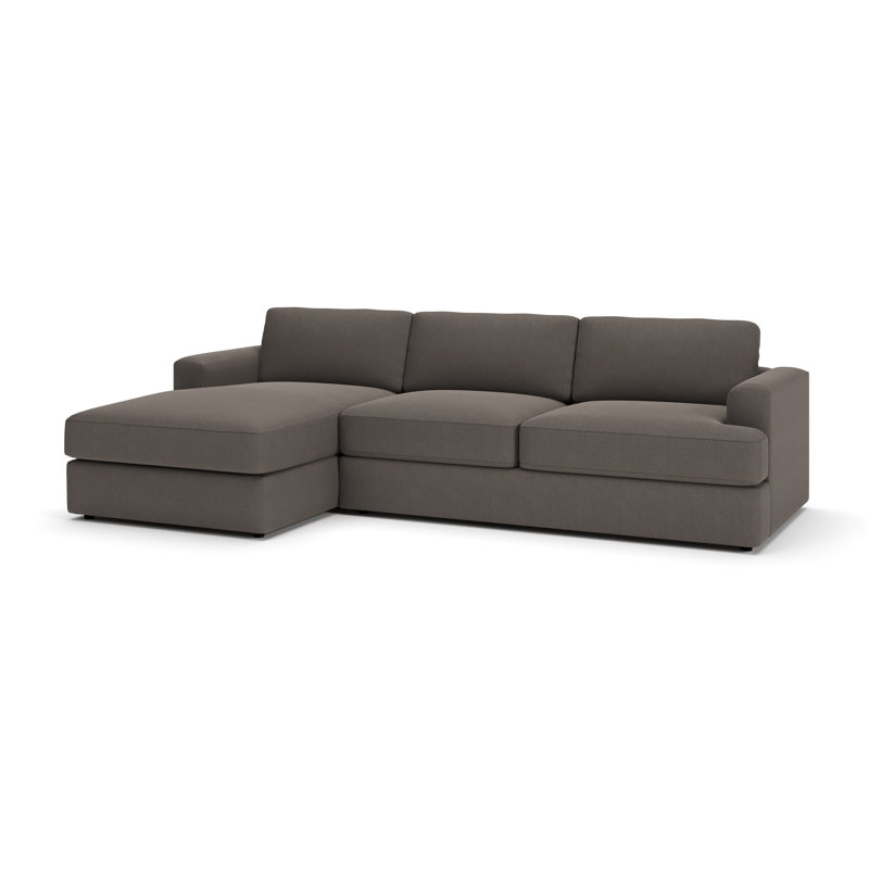 Cayden Sectional with Chaise, Drusky Charcoal Sustain® Basketweave, Left Hand Facing