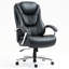 Fauteuil de bureau en polyuréthane à hauteur réglable avec design ergonomique, cuir souple, capacité maximale de 300 lb, structure, roulettes silencieuses, hauteur de conception classique, pour un confort lombaire, roulettes silencieuses, style artistique-141218409-141218410