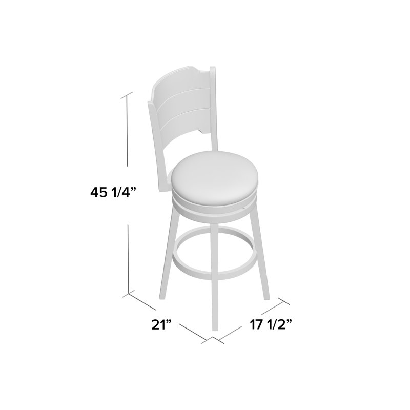Tabouret de bar et de comptoir pivotant Authement, Blanc mer, Tabouret de bar (assise de 30,25 po de hauteur)