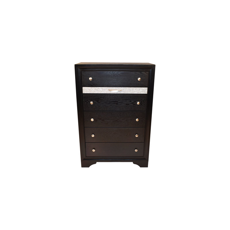 Commode 6 tiroirs Smartt, Noir