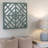 Contemporary Mirrored Wall Decor with Geometric Overlay on Top, Blue and Silver