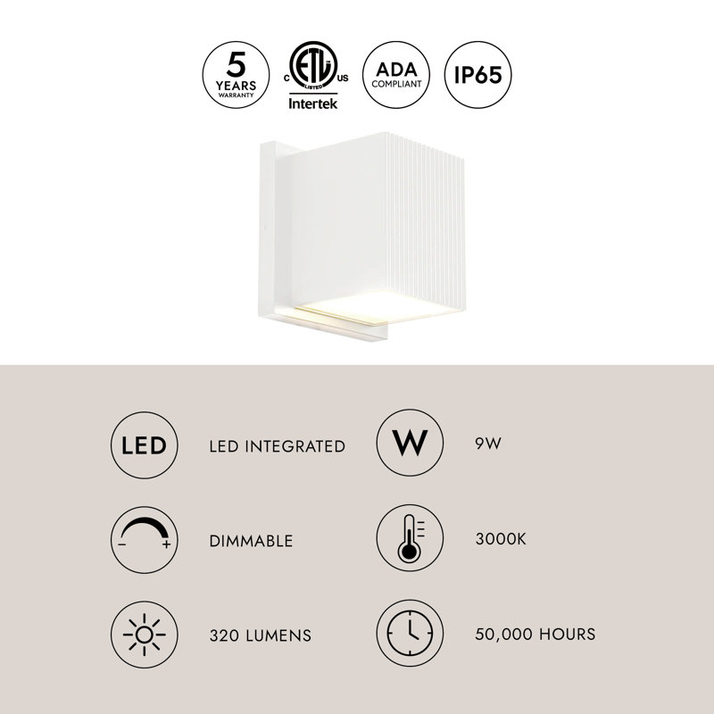 Mavis LED Outdoor Sconce, White
