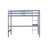 Twin High Loft Bed, Rubber Wood  Loft Bed With Safety Guardrail, Built-In Desk, Ladder,Grey