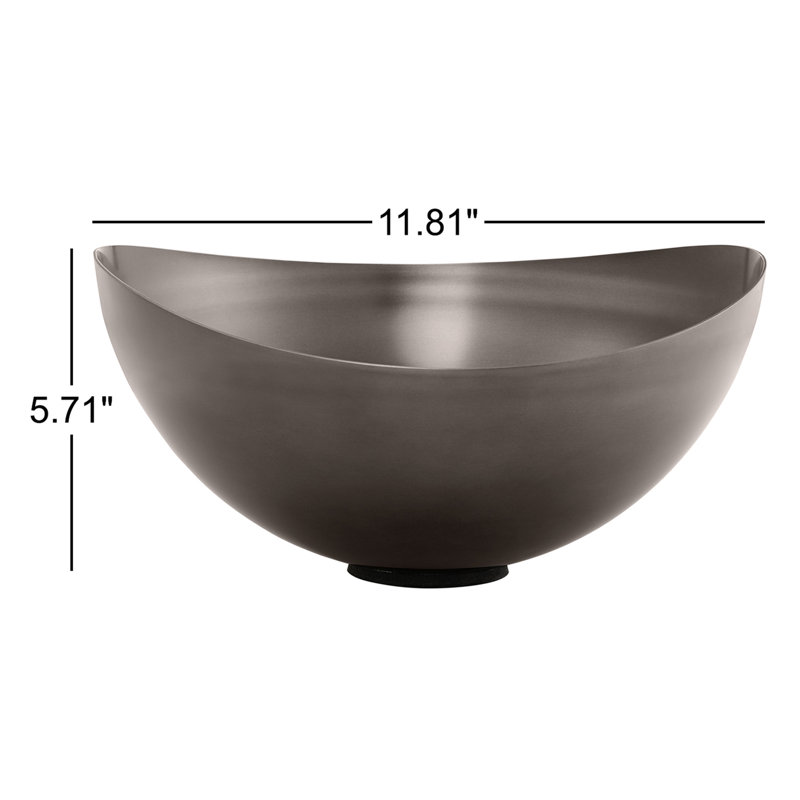 Ondea Stainless Steel Decorative Bowl, 5.71" H x 11.81" W x 11.81" D