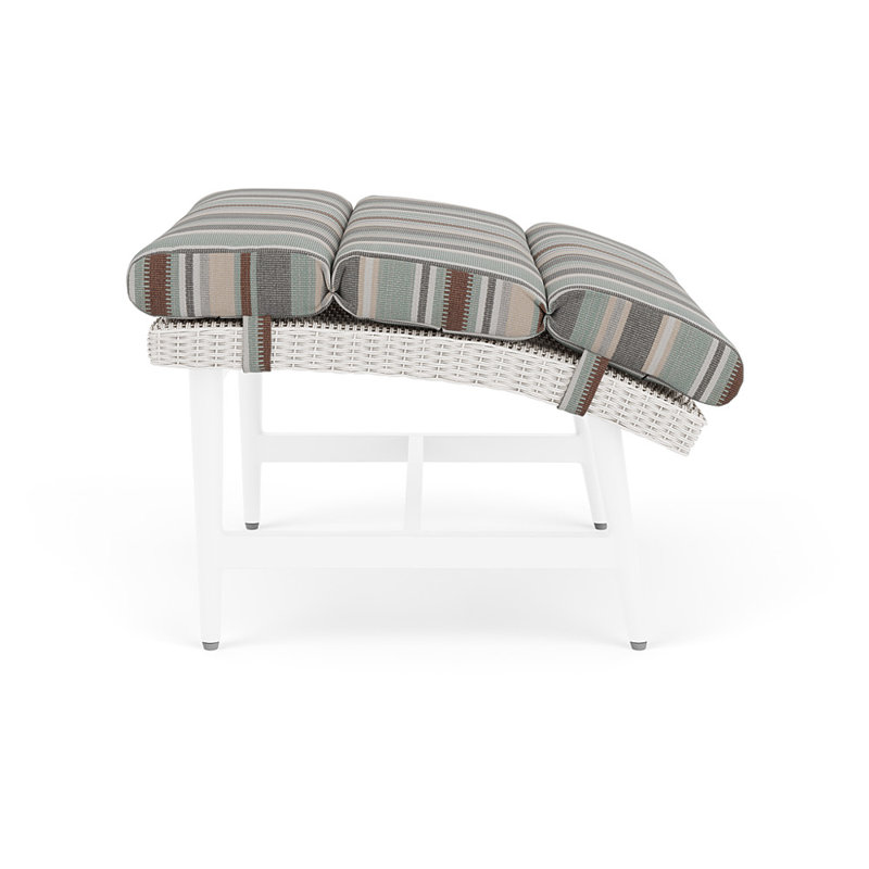 Cascade Outdoor Ottoman, Lima Heron, White