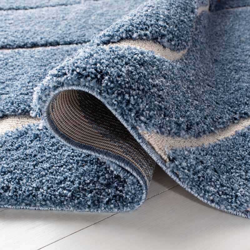 Tapis crème / beige Ashal, Blue/Cream, Rectangle 6 pi x 9 pi
