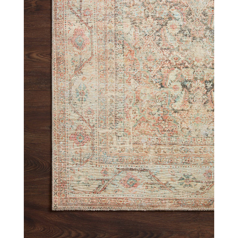 Tapis oriental oriental / naturel / abricot, Tapis de couloir 2 pi 6 po x 7 pi 6 po