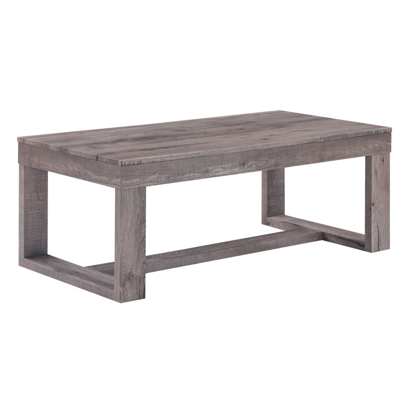 Table basse contemporaine en bois pour le salon - Finition brun rustique, gris et brun clair | Idée de cadeau