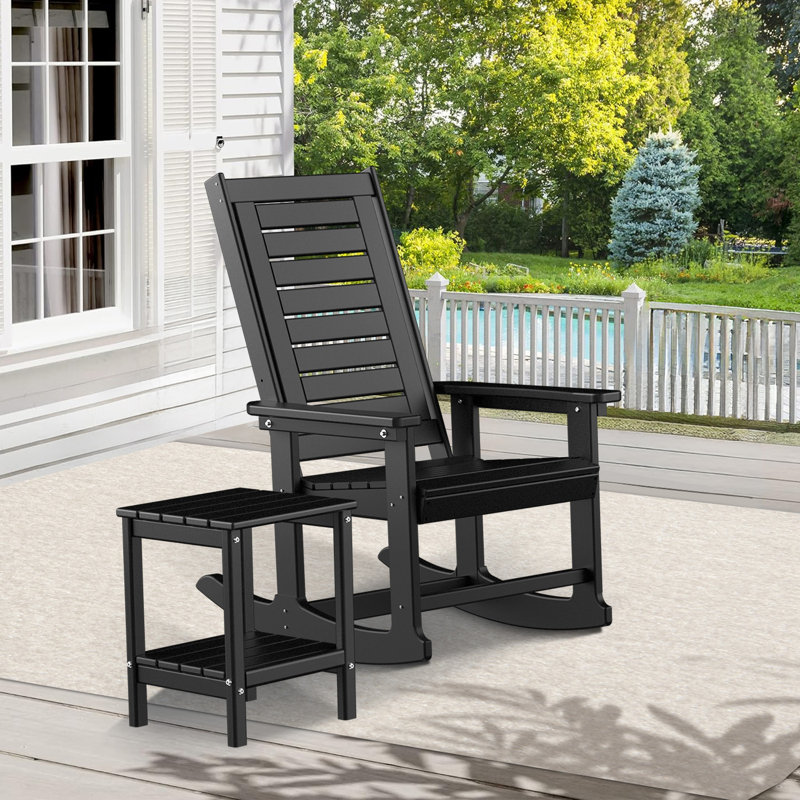 Table Adirondack d'extérieur en PEHD 2 niveaux 14 x 13 po, Noir
