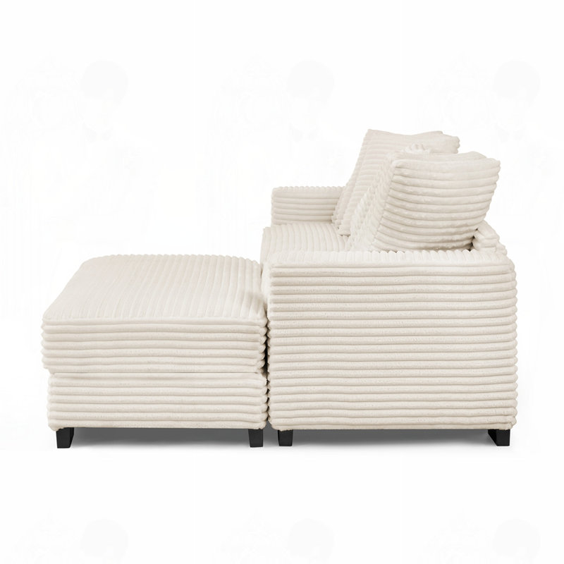 L-Shaped Modular Convertible Sofa, Beige