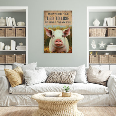 Pig And Into The Field - 1 Piece Rectangle Graphic " Pig And Into The Field " Graphic Art Print