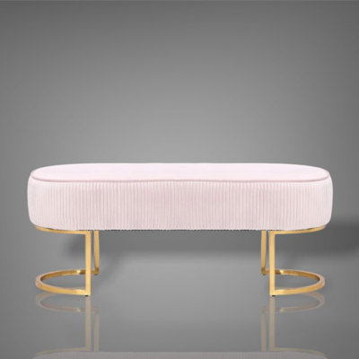 Bama Soft Velvet Bench with Golden Legs