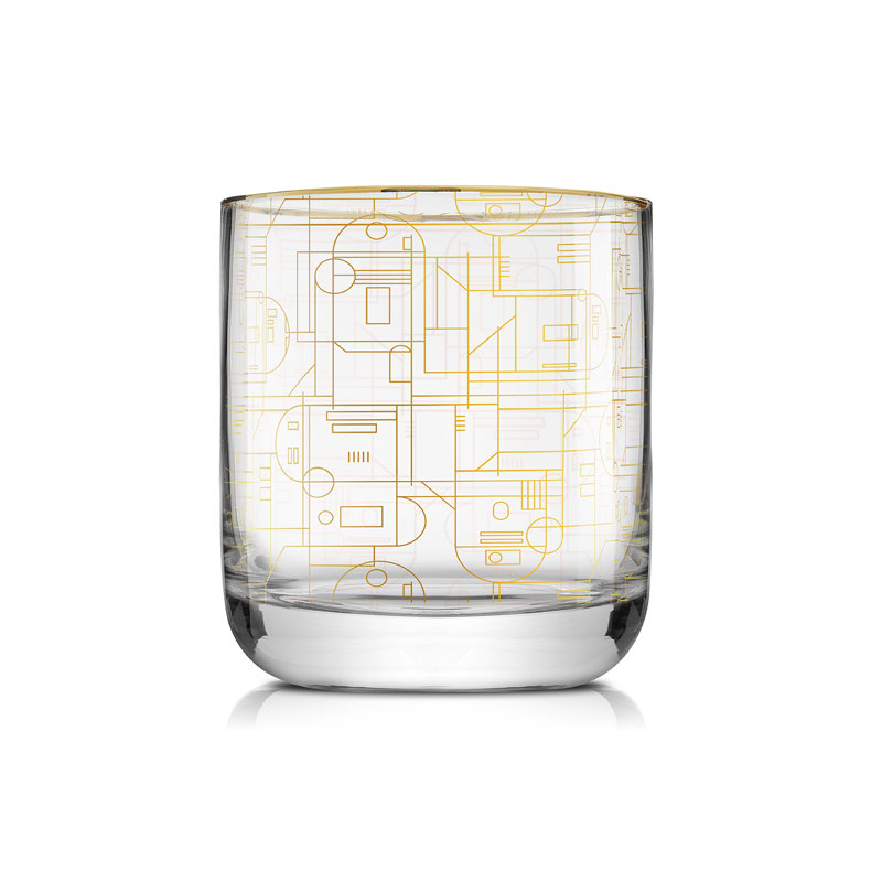 JoyJolt Star Wars Gold Deco Glass Set of 4, 10oz