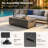 42" Rectangle Iron Propane / Natural Gas Smokeless Outdoor Fire Pit Table with Hidden Fuel Tank, Lid & LED Lights-4114170