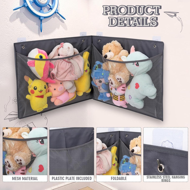 Wall-mounted Stuffed Animal Storage Net