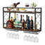 12 Bottle Wine Bottle & Glass Rack Brown