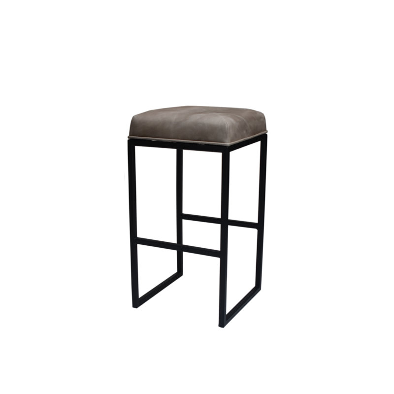 Tabouret de comptoir 26,57 po, gris, Noir