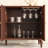 Gurbachan 58" Mid-Century Buffet Cabinet with Adjustable Shelves and Removable Tall Wine Glass Rack-216109710