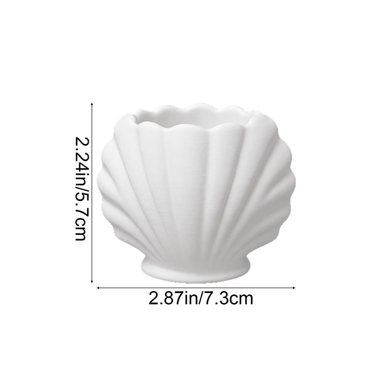 Bougeoir en plastique blanc mat en forme de coquillage, pour chandelle parfumée, style nautique, à poser sur une table ou dans une salle de bain.