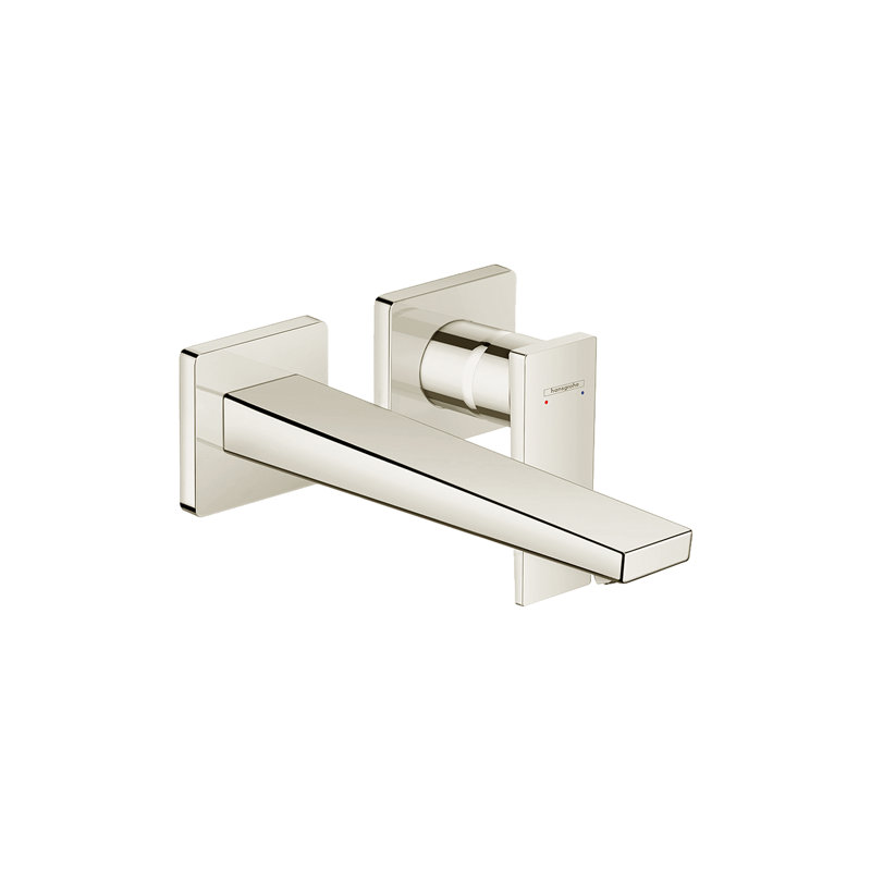 Metropol Low Flow Water Saving Wall Mounted Bathroom Faucet, Polished Nickel
