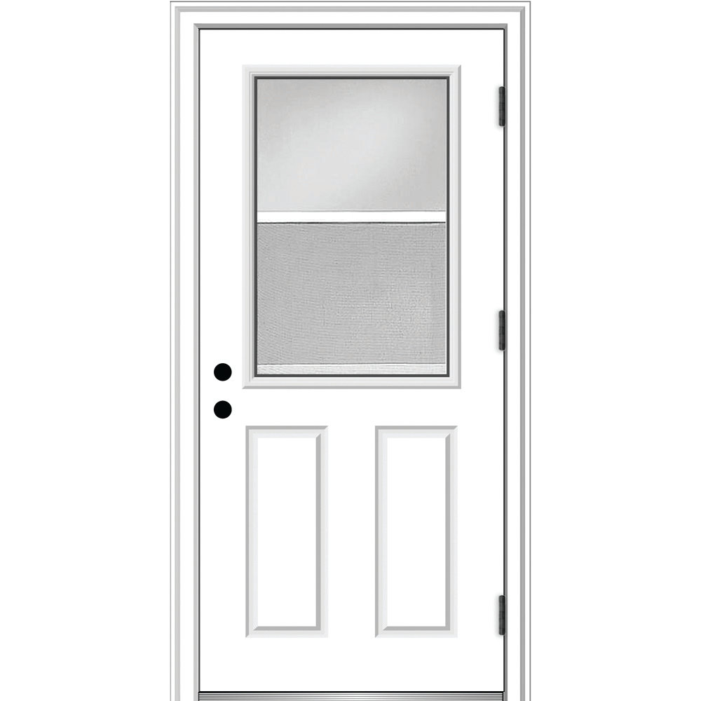 Clear Glass 80'' Paneled Fiberglass Front Entry Doors MMI DOOR Door 