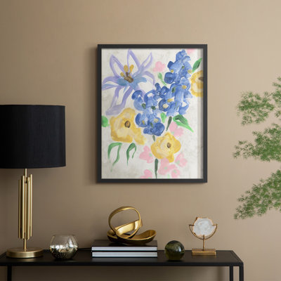 «Brush Blossoms II», reproduction encadrée - bois massif