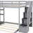 Twin Over Full Bunk Bed In Gray - Maximize Storage With 3-Layer Shelves, Drawers & Stairs Drawer Practical Versatile