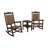 POLYWOOD Presidential Woven Rocker 3-Piece Set in Mahogany / Tigerwood
