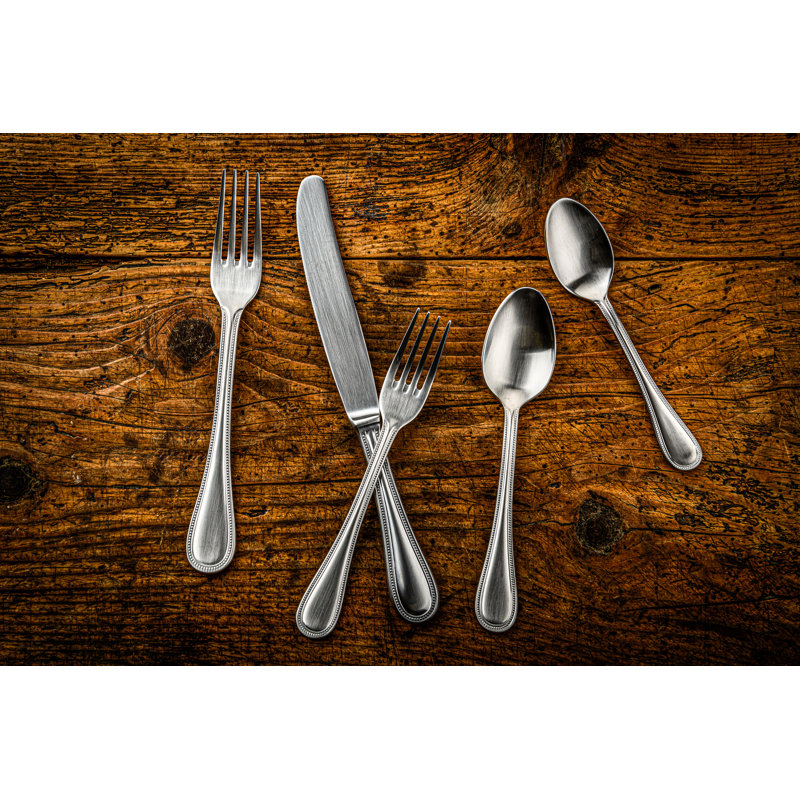 MEPRA Stainless Steel Flatware Set, Pewter Silver