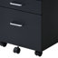 Classeur de bureau, classeur rectangulaire avec 3 tiroirs de rangement et 5 roulettes, classeur vertical pour le rangement