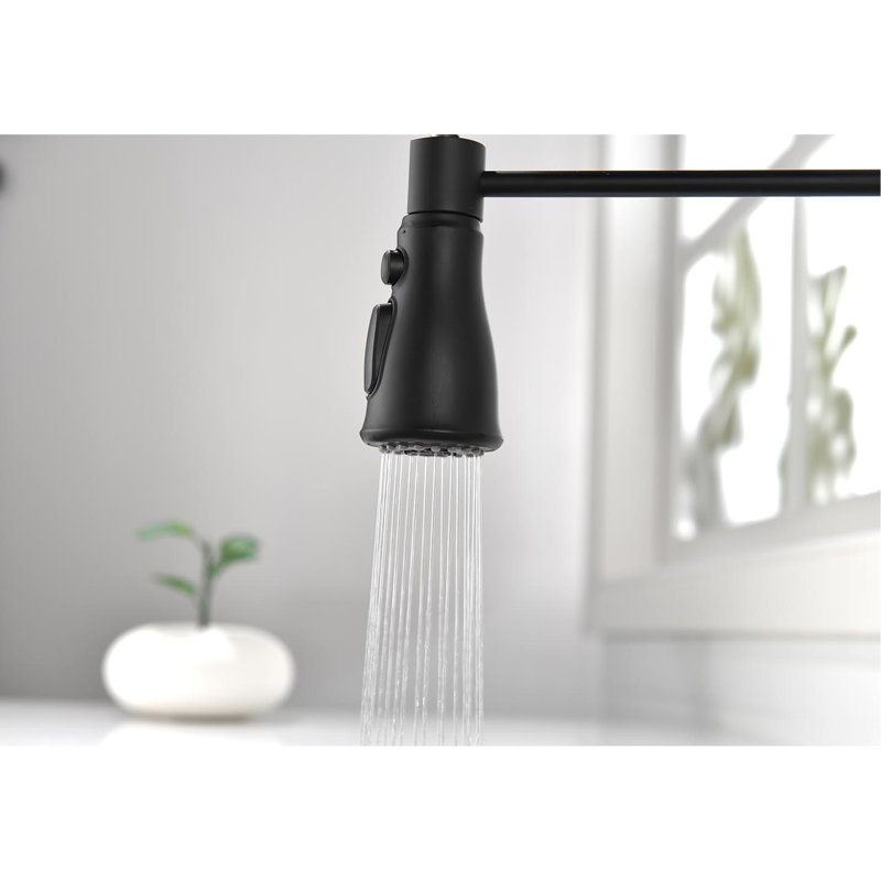 Touch Kitchen Faucet With Pull Down Spray - Matte Black Stainless Steel, 3 Water Output Options, 360 Rotating Spout, Simple Temp & Flow Control, Sensor Operated Modes, Easy