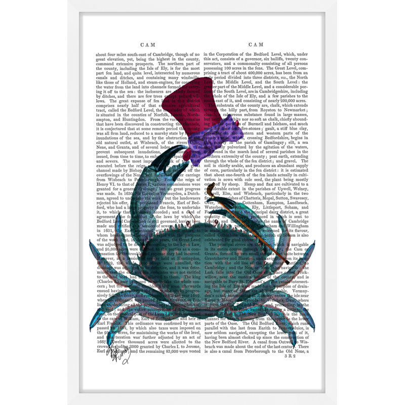 Whimsical Blue Crab with Top Hat Framed Print