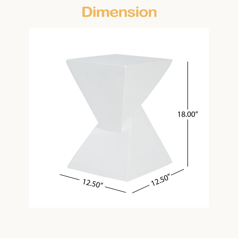 Table d'appoint d'extérieur moderne à deux tons MGO, Blanc