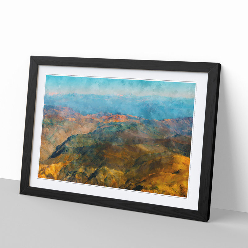 The Andes Mountains in Argentina Chile - Picture Frame Graphic Art, 48cm H x 65cm W x 2cm D, Black