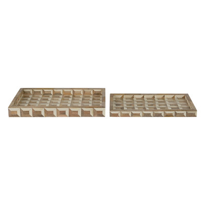 Plateaux décoratifs en bois et os Almeer