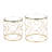 Jadonte Set 2 Round Nesting Gold Metal Glass Top End Side Table